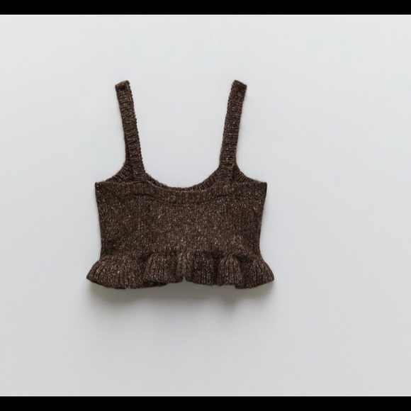 Zara Tops - Zara  Brown Knit Crop Top